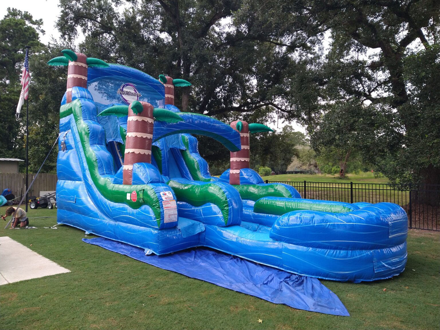 18ft Blue Hurricane Inflatable Water Slide Rental