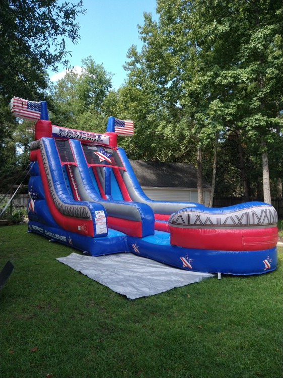 18ft Patriotic Double Lane Water Slide rental.