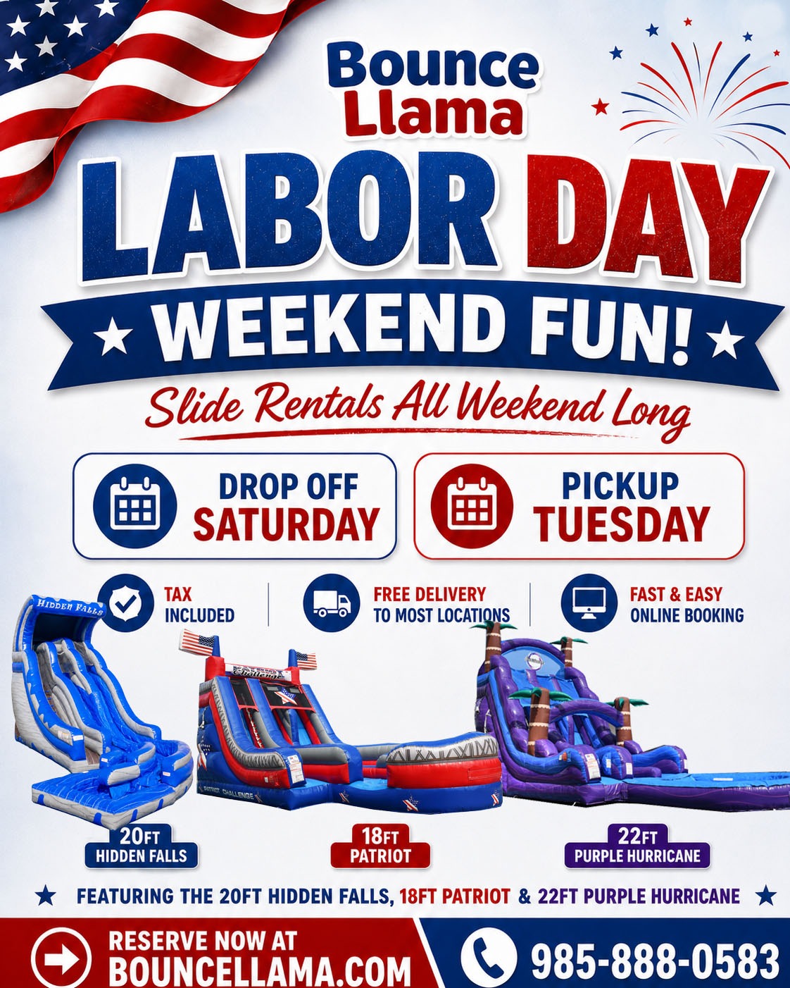 Labor Day Saturday to Tuesday deal.