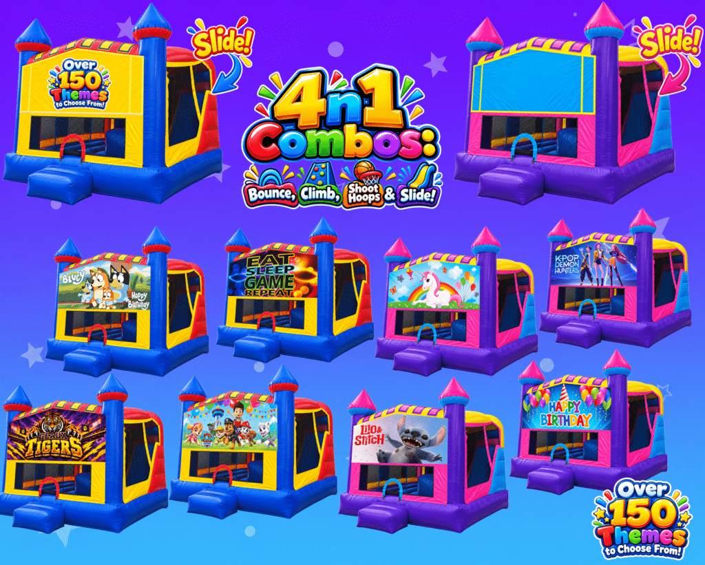4n1 combo inflatable rentals (with themes)